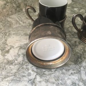 Tognana Italy Espresso Demitasse Cups & Holders - Set of 4